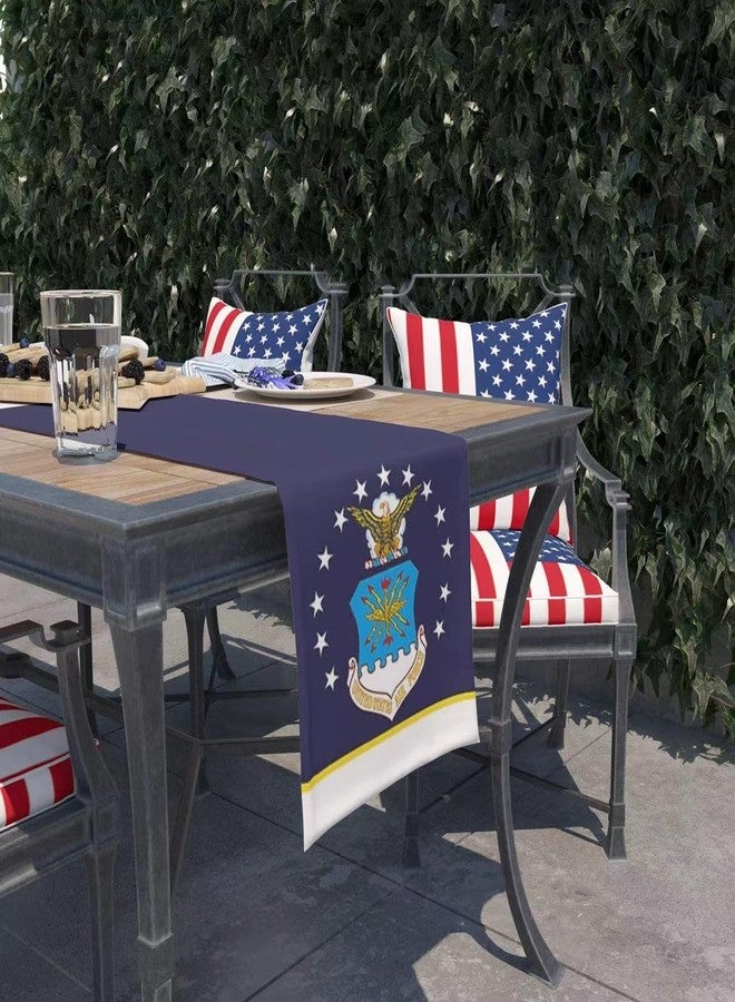 DodelyGz Patriotic Military US Air Force Table Runner,Memorial Day Independence Day Veterans Day Military USAF Theme Tablecloth Kitchen Dining Table Linen for Indoor Outdoor Home Party Decor 13 x 72 Inch - Image 4